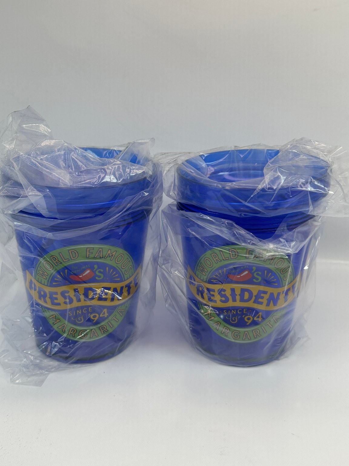 Chili's President Margarita Cocktail Shaker Blue Plastic (Lot of 2) Factory NEW
