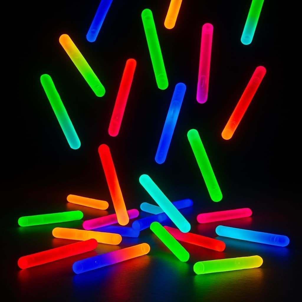 100-Pack Mini Glow Sticks – Assorted Colors, Bulk Glow-in-the-Dark for Easter, F