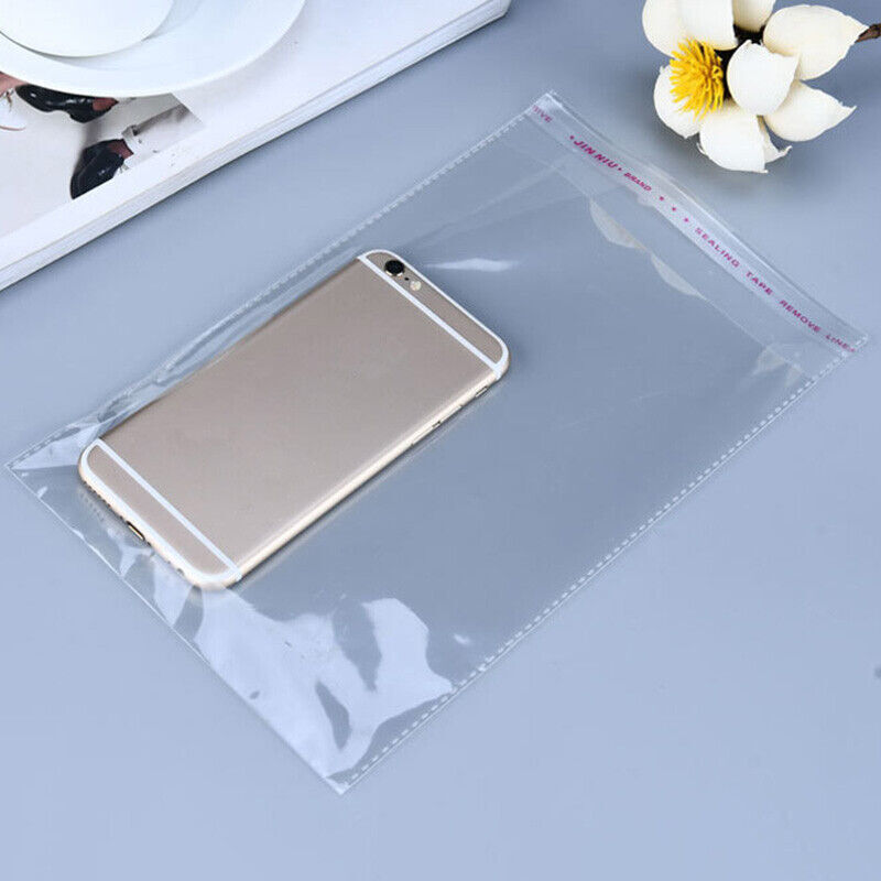 200 Clear Resealable Recloseable Self Adhesive Cello Tape OPP Poly Plastic Bags