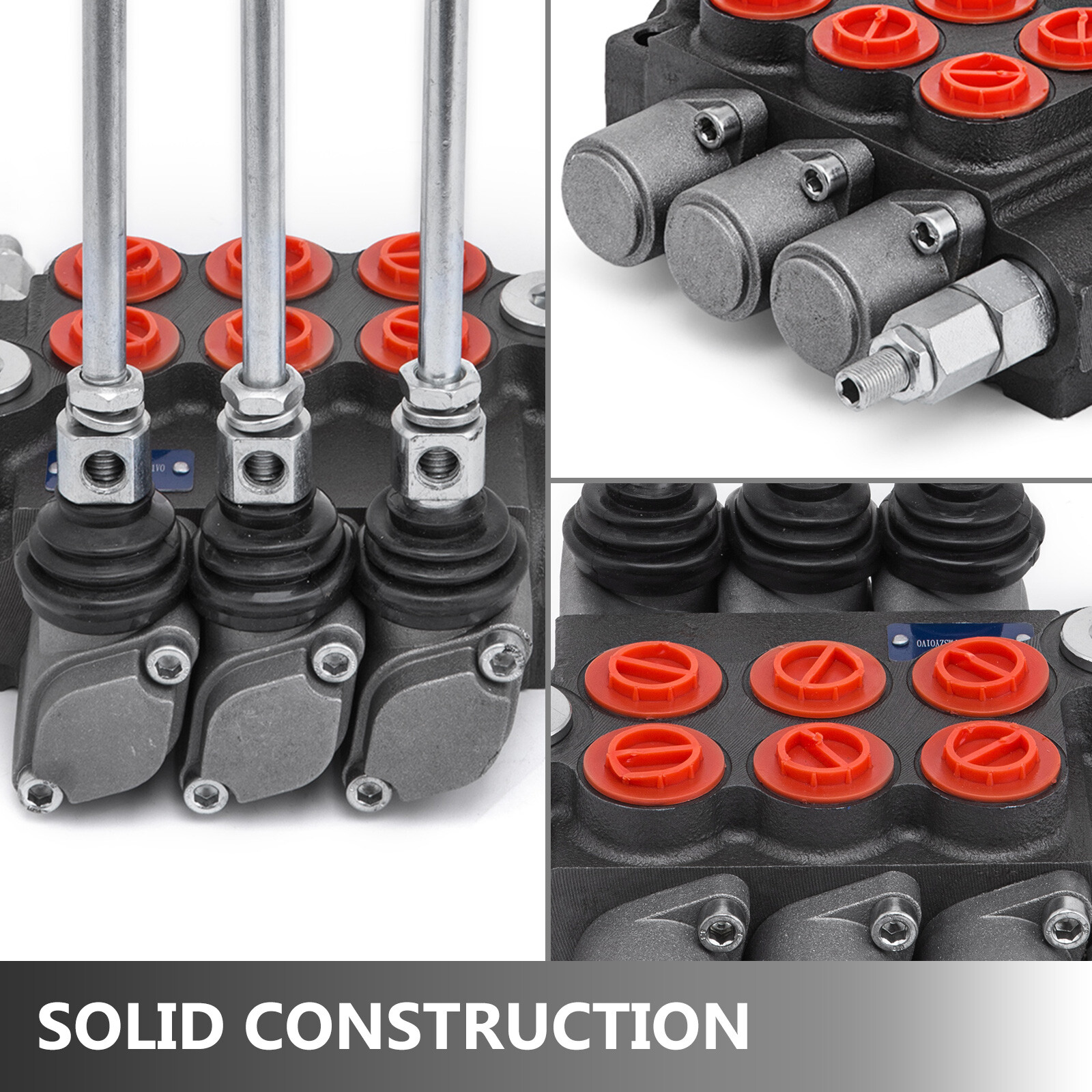 VEVOR 3 Spool Hydraulic Directional Control Valve 11GPM Double Acting Adjustable