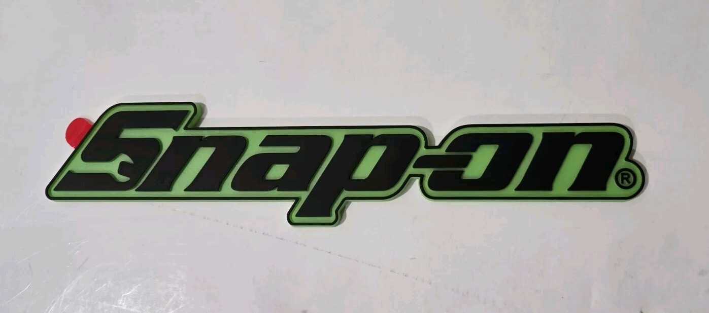 2PK SNAP ON TOOL BOX LOGO EMBLEM MATTE Green Plastic Badge Decal 8" + 2 Pry Bars
