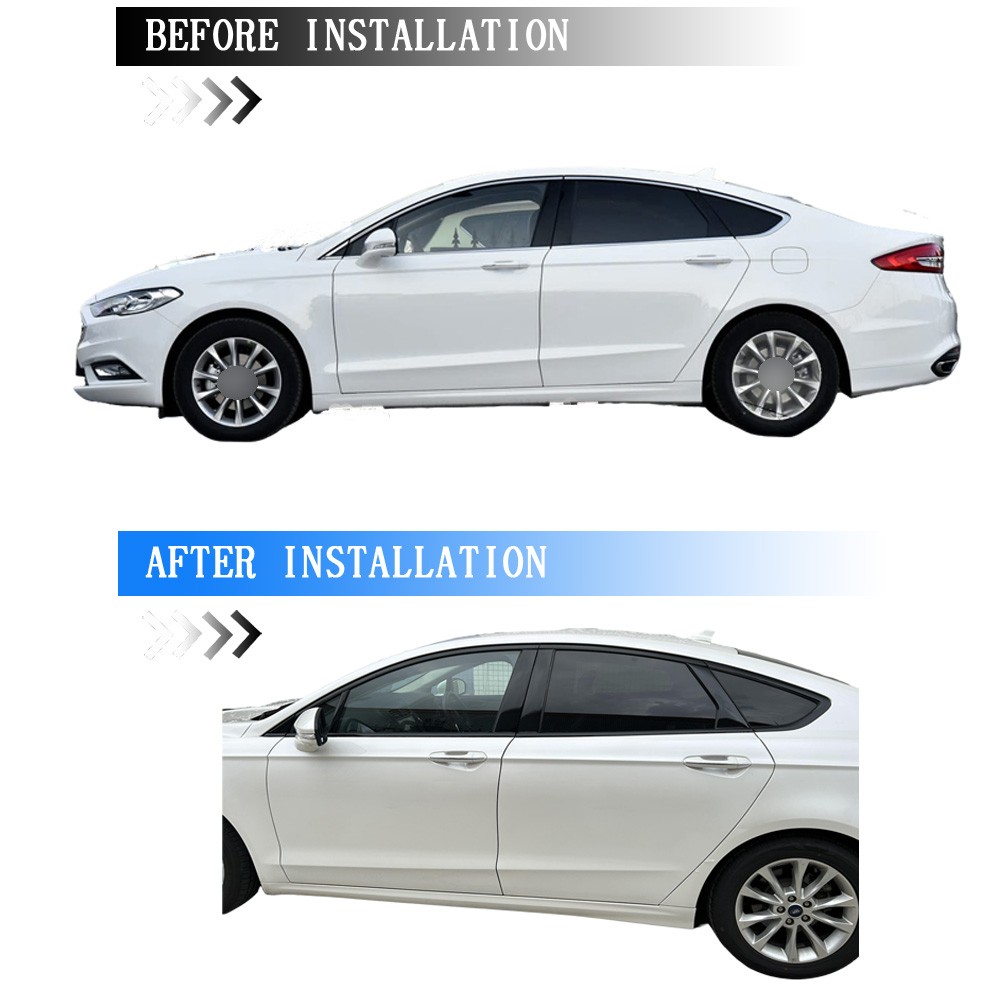 Glossy Black Chrome Delete Window Trims For Ford Fusion 2013-2020 Sedan