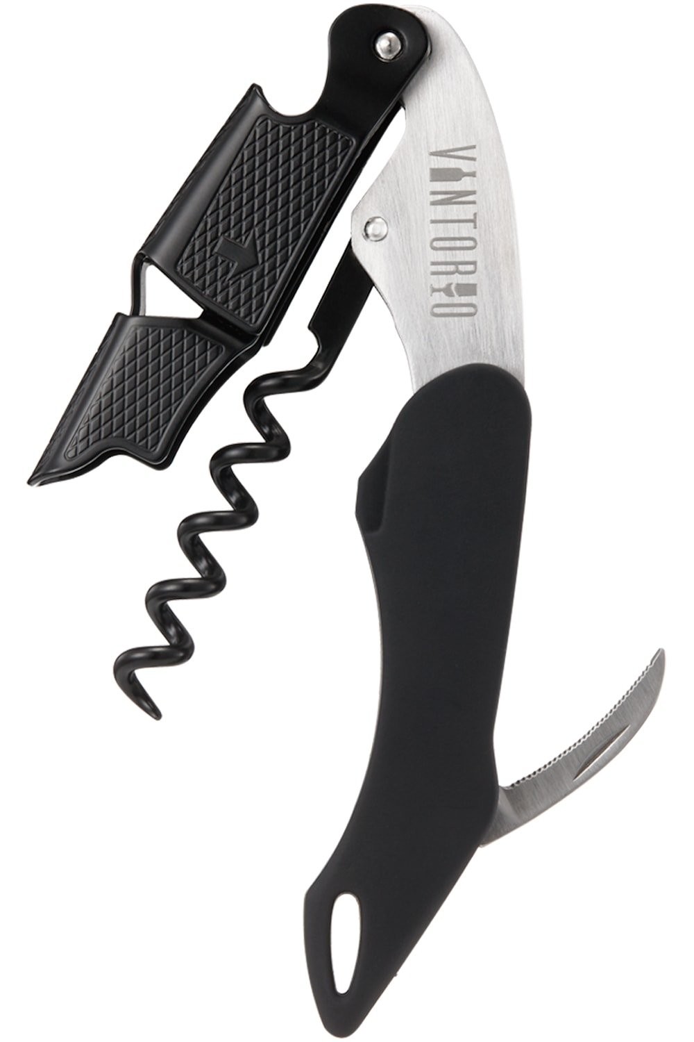 Vintorio Professional Waiters Corkscrew - Wine Key with Ergonomic Black