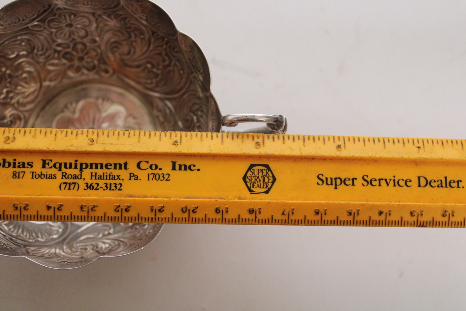 Antique 19th Century Silver Portuguese Bernegal Repousse Handled Religious Cup