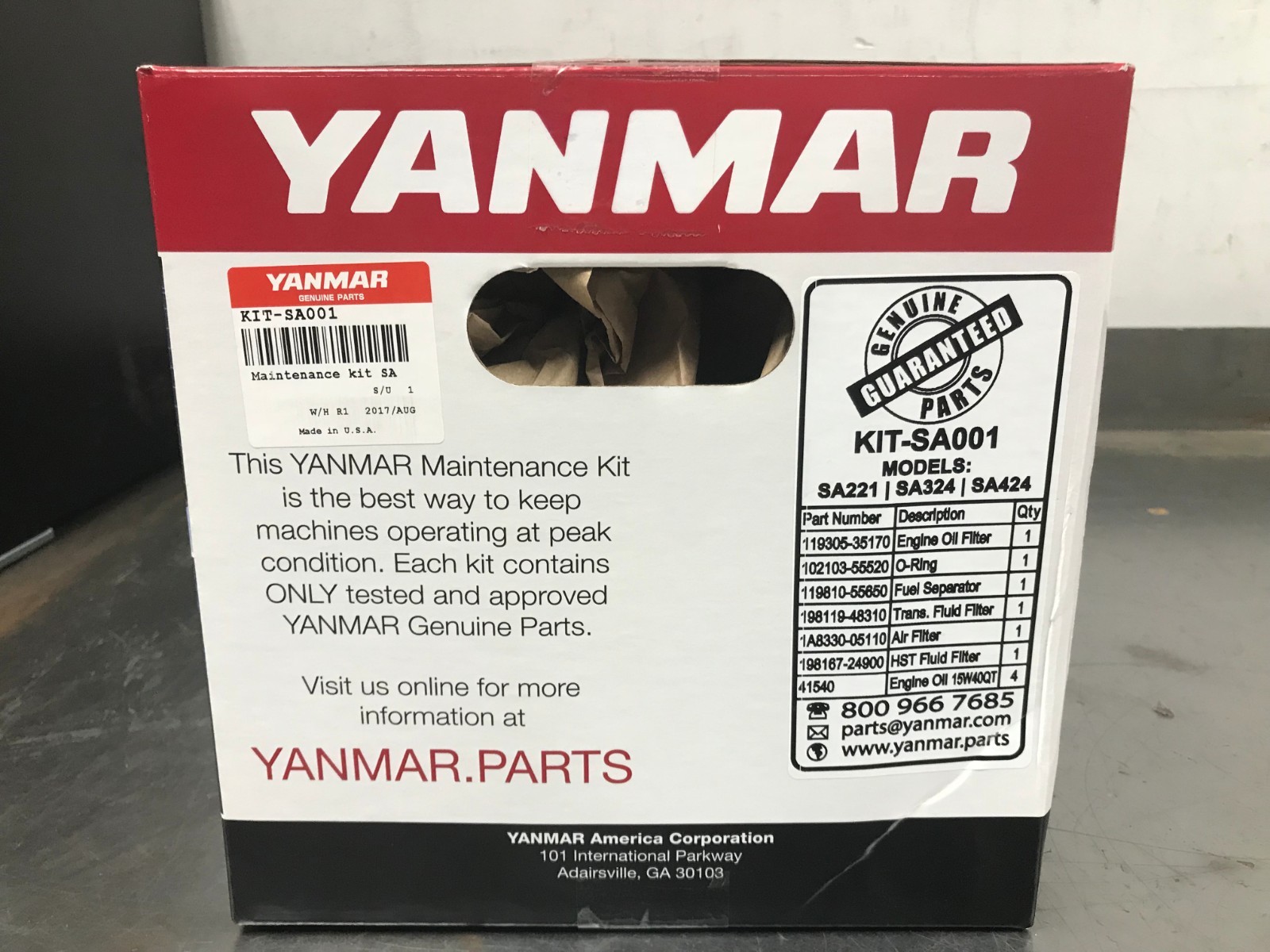 OEM Yanmar Maintenance Kit for SA 221 324 424 - KIT-SA001
