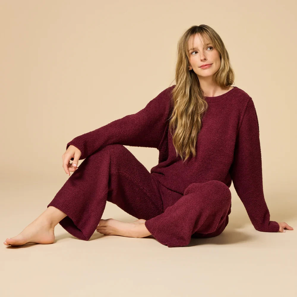 Softies Solid Marshmallow Reverse Seam Crew Neck Lounge Set -CHOOSE SIZE / COLOR