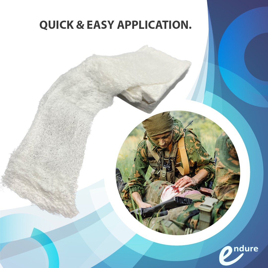 First Aid Compressed Gauze, Sterile Crinkle Cotton Fluff Hemostatic Bandage, 2 P