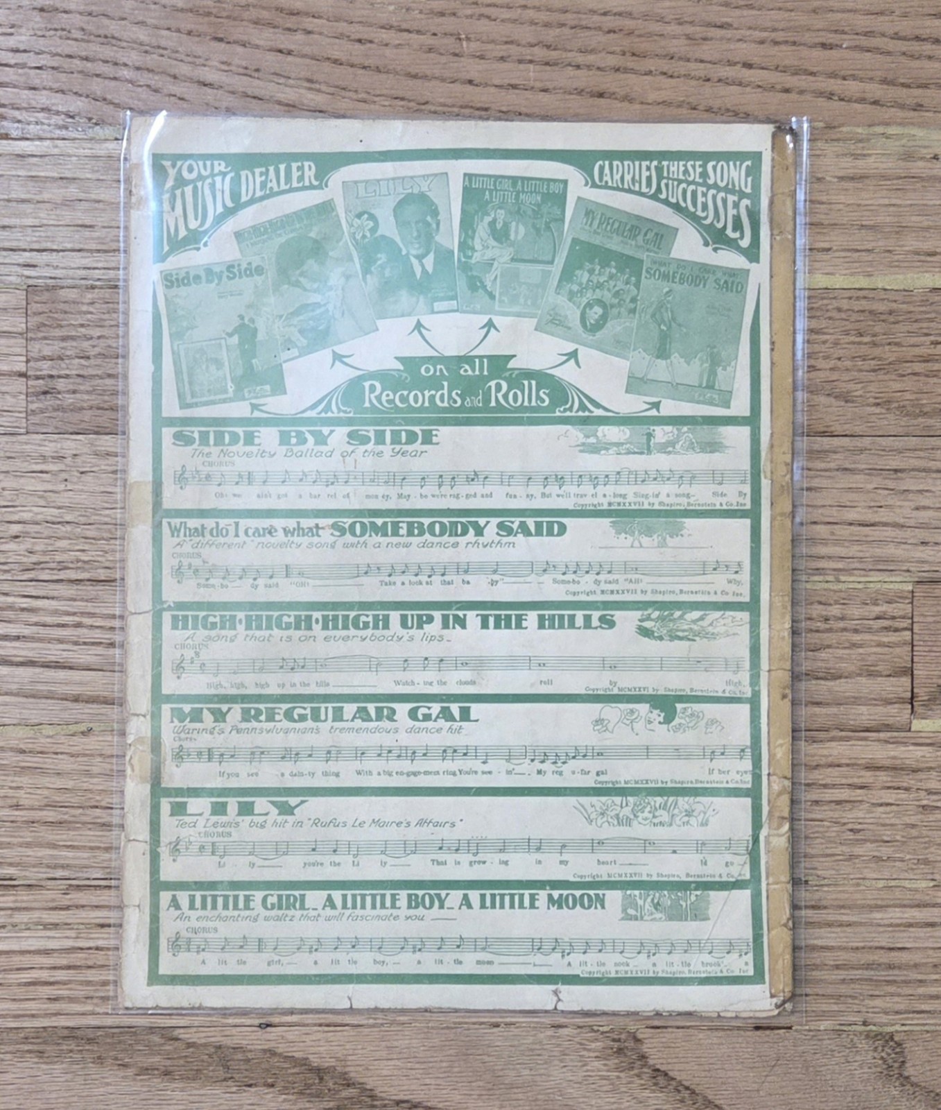 (8) Vintage Music Sheets Lot