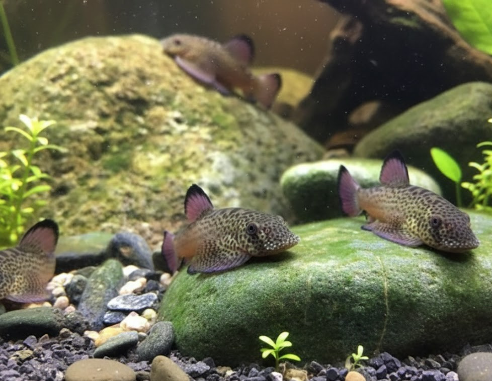 Rare Limited - Pack of 2 - Spotted Purple Fin Hillstream Loach Algae Eater