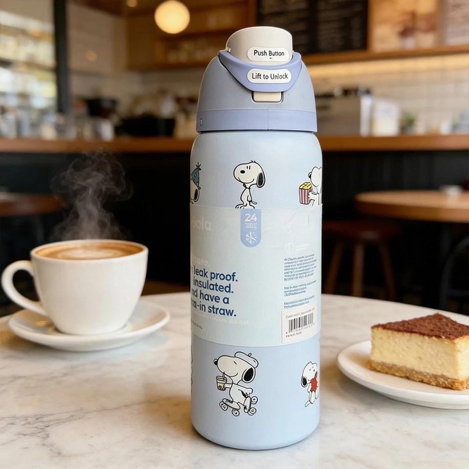 New Blue Snoopy Water Bottle Owala 32oz Stainless Steel Exclusive Edition