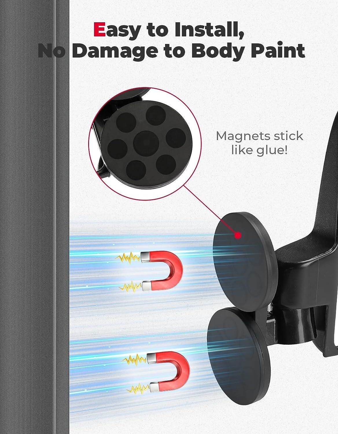 2PC Tractor Rear Side Mirrors Rated Magnetic Mirror 114Lb For Kubota John Deere