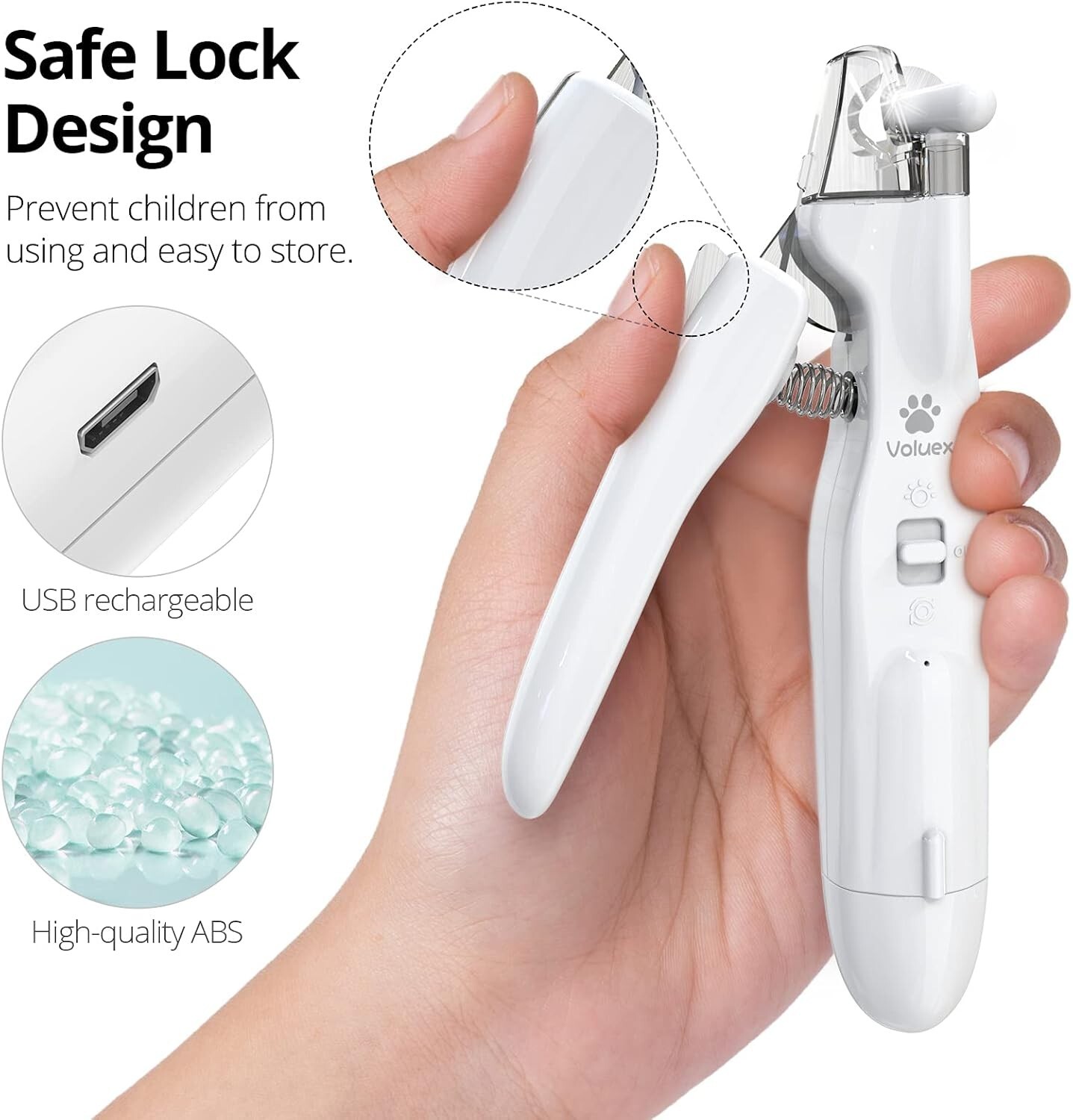 2 in 1 Electric Dog Nail Grinder and Clipper Rechargeable Pet Toenail Clippers