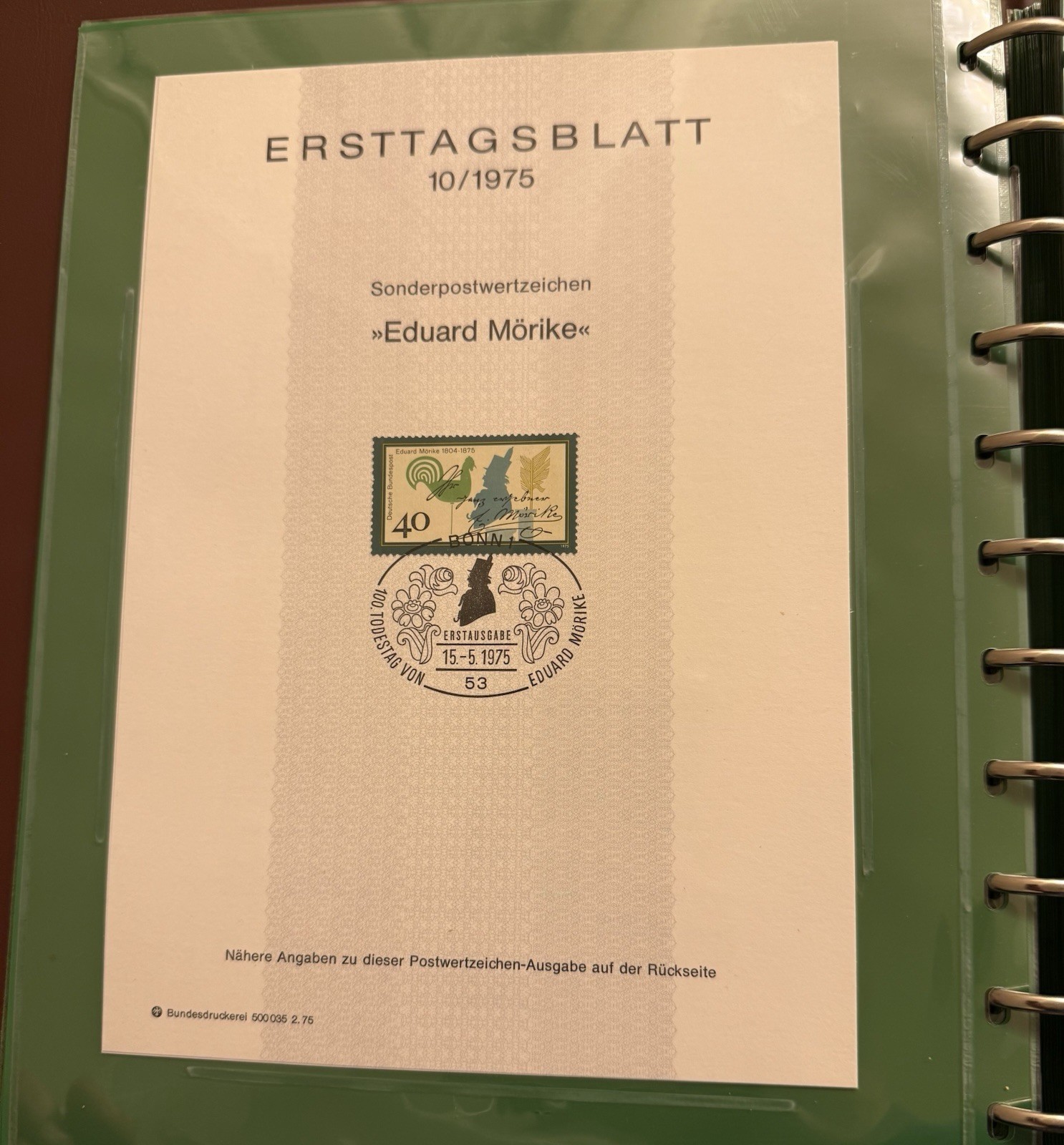 Lot Of 76 German ERSTTAGSBLATT Sonderpostwertzeichen Stamp Sheets 1974-1977 RARE
