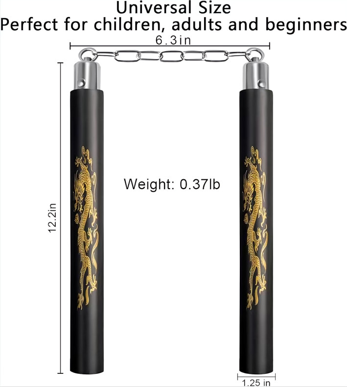 1 PC Black Kids & Adults Safe Foam Training Nunchakus