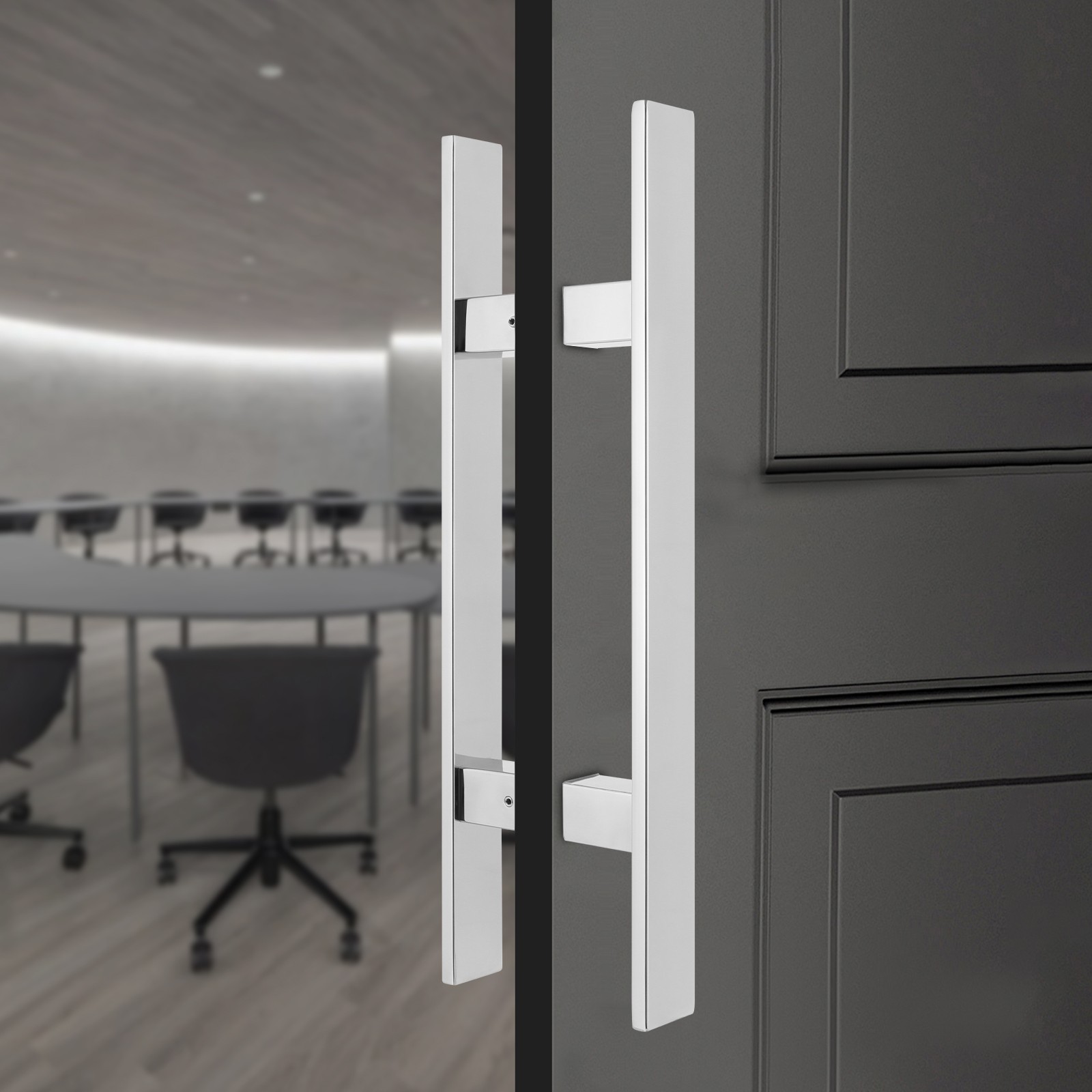 Dual Sided Push Pull Door Handle H-Shaped Stainless Handle Sliding Door Handle