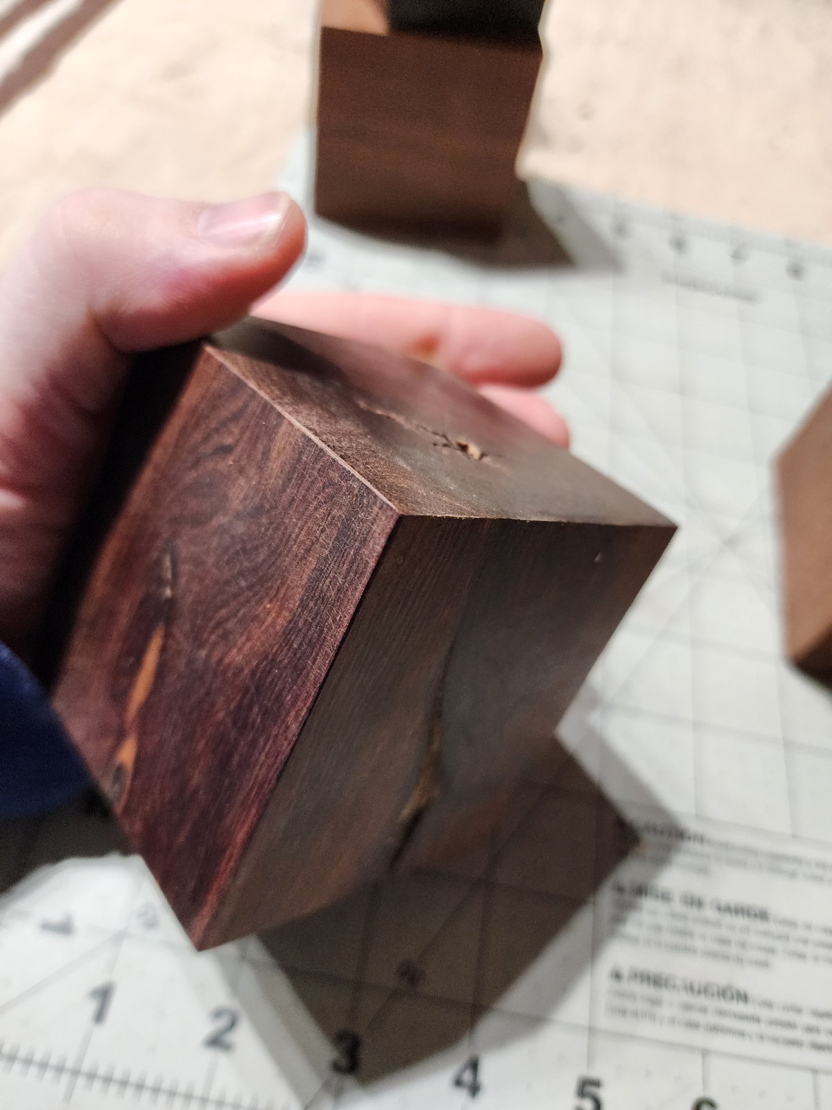 Seven Exotic Wood Cubes, 2 To 3" Square, For Turning Or Samples