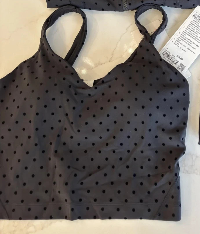 LULULEMON ALIGN TANK TOP~POLKA DOT FLOCKED BLACK~ 2 4 6 8 10 12 14~NWT