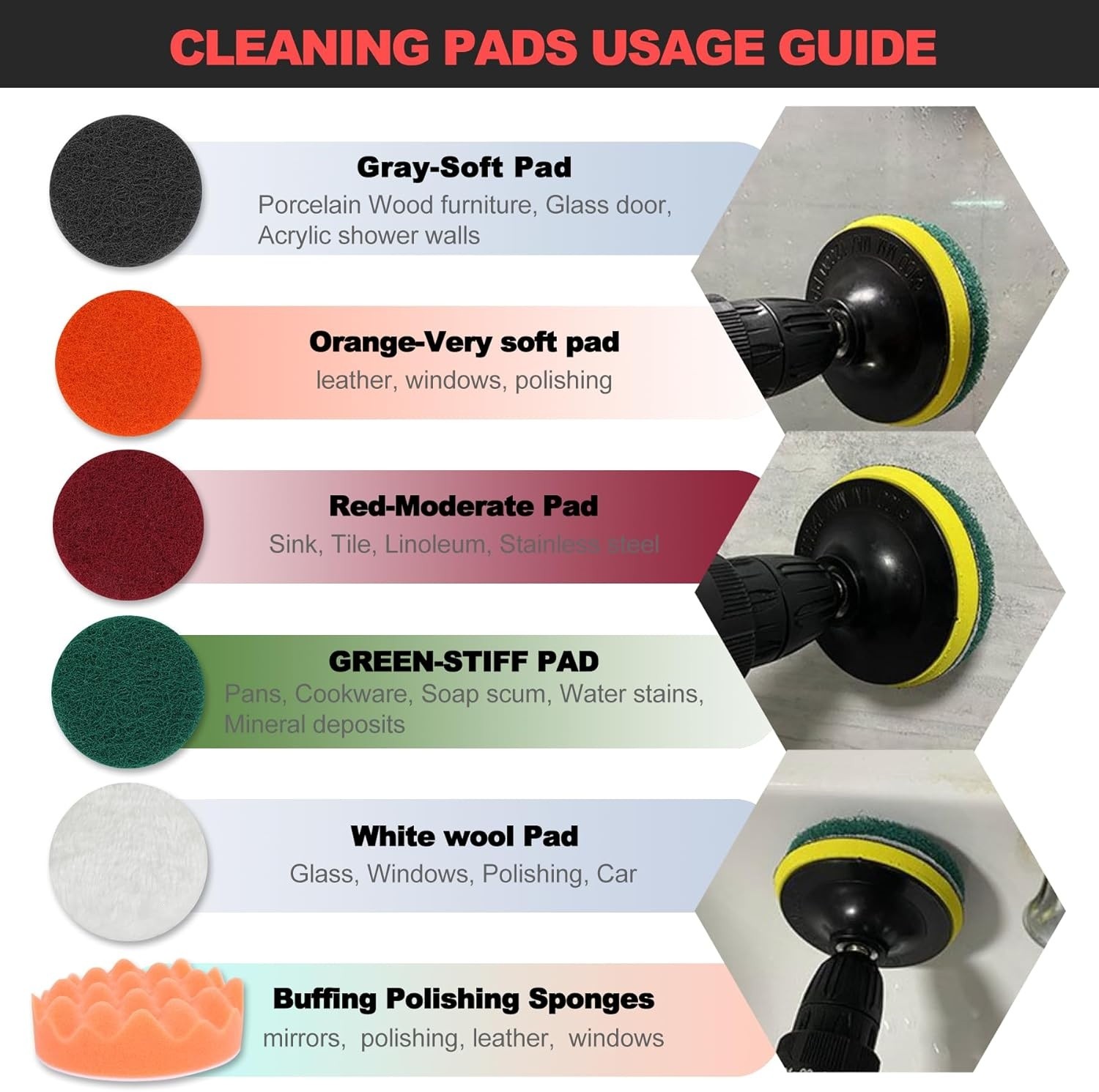 Clean 45-Piece Drill Brush Set Drill not include