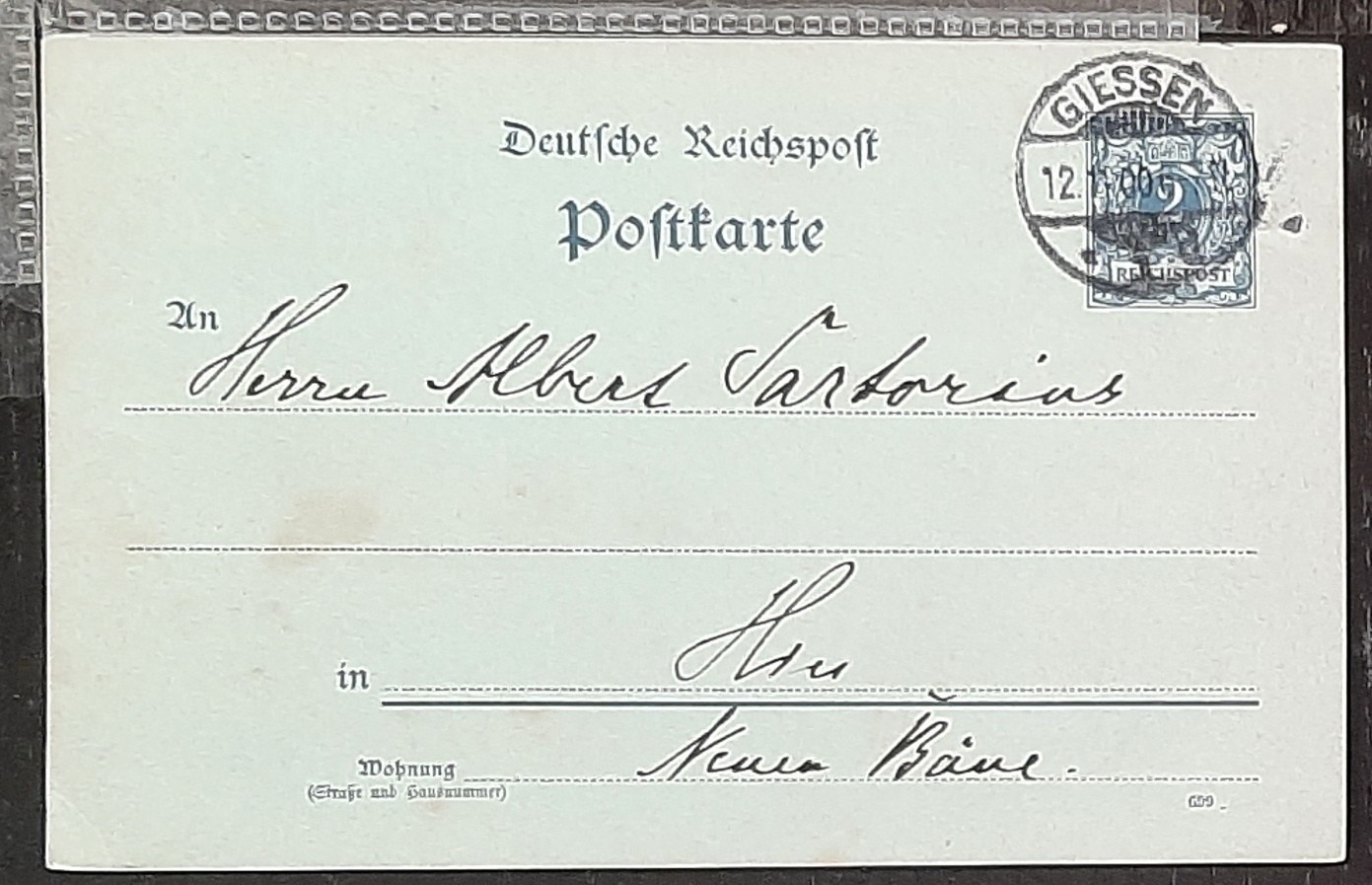 y(GER-859) GERMANY 1900 REICHPOST 2pf postal postcard used (3) different cards