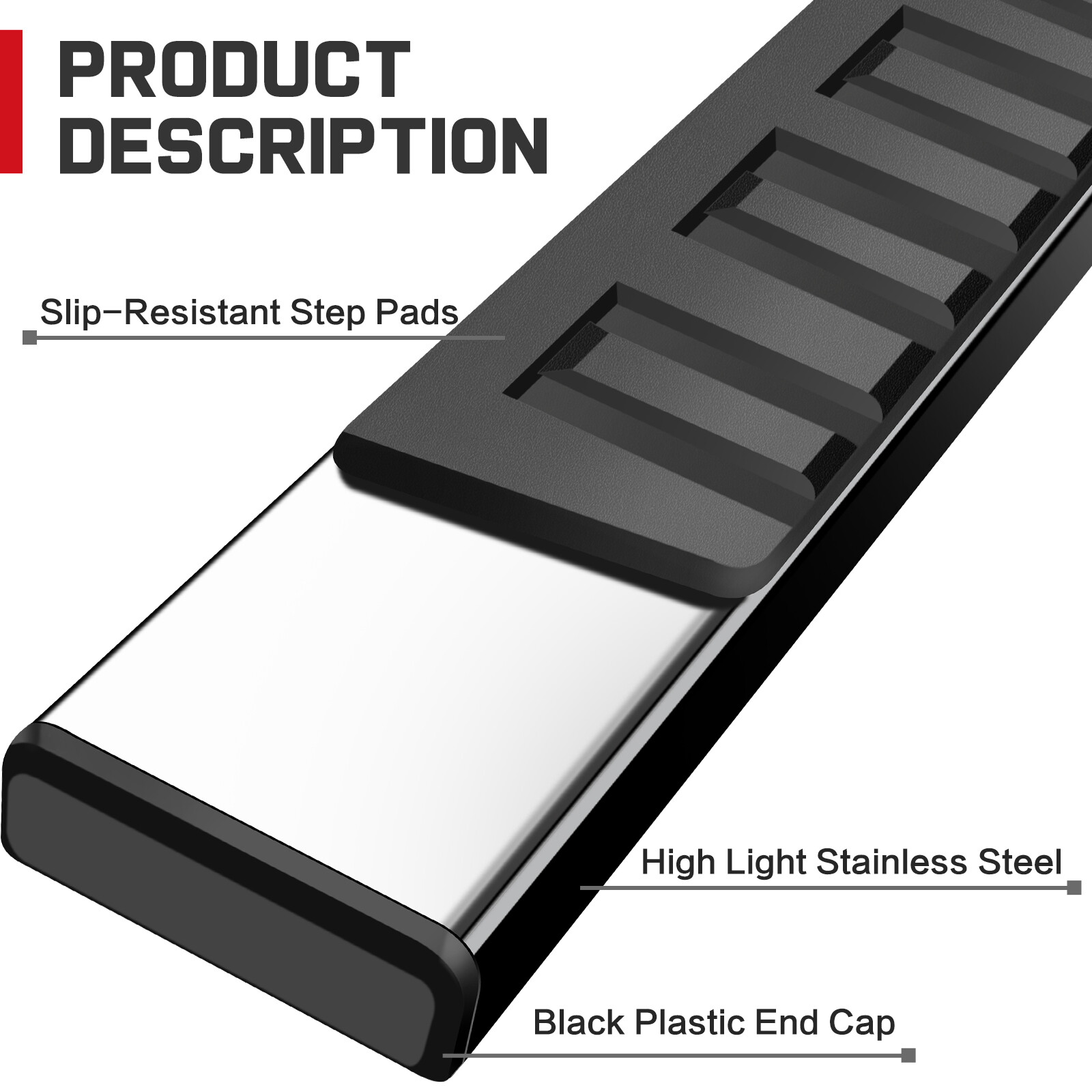 6" Running Board FOR 09-18 Dodge RAM 1500/10-25 RAM 2500 3500 Crew Cab Step Bar