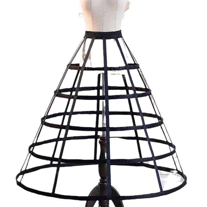 5 Hoop Cage Skirt Hoop Skirt Crinoline Wedding Bridal Dress Petticoat for Women