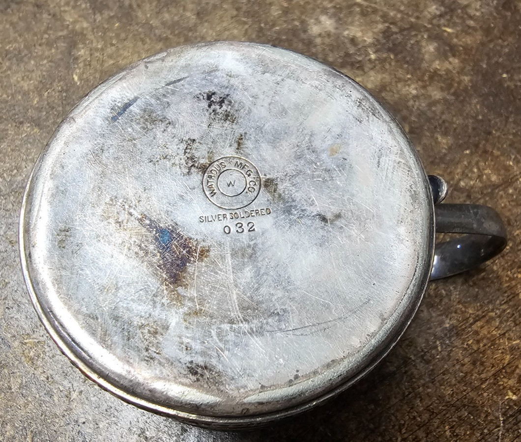 Antique Watrous Silver Soldered Baby Cup Child's 032 Collectable