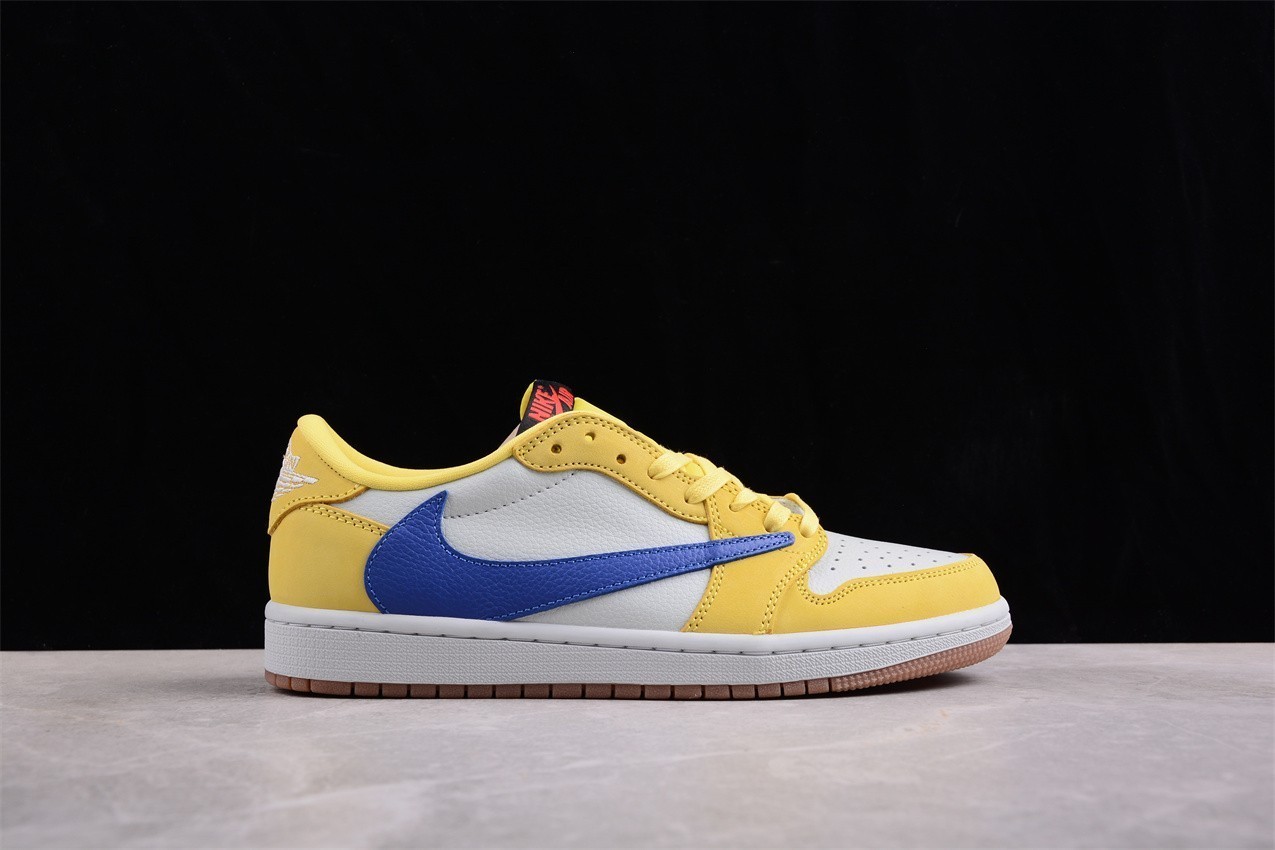 US Size 7-12 Men's Travis Scott x Jordan 1 Low OG "Canary Yellow" Sneakers