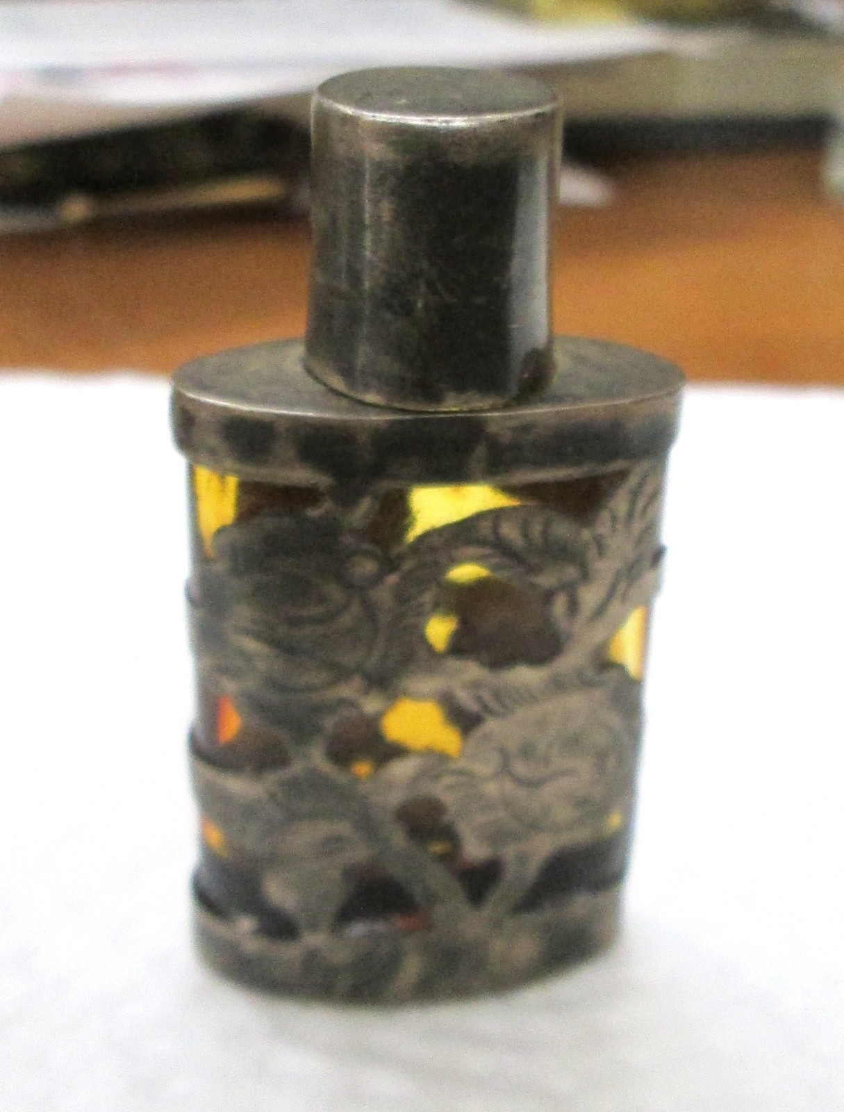 Perfume Bottle Wrapped in Sterling  LHM Hecho En Mexico 0.925 Sterling 2 1/4"