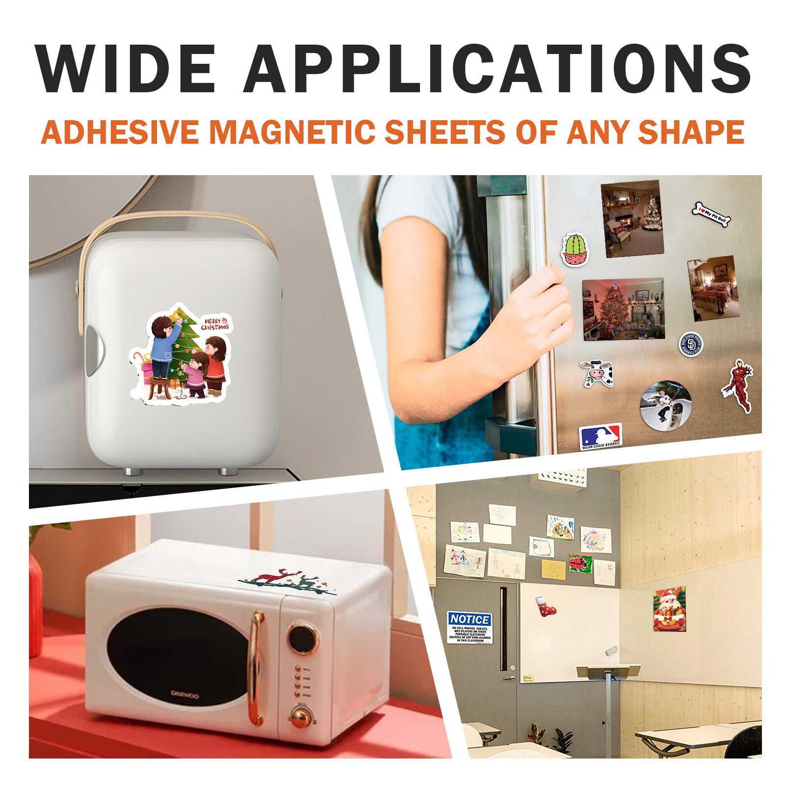 24 Self Adhesive Magnetic Sheets 8x10 Magnet Sheet with Adhesive Strong Flexible