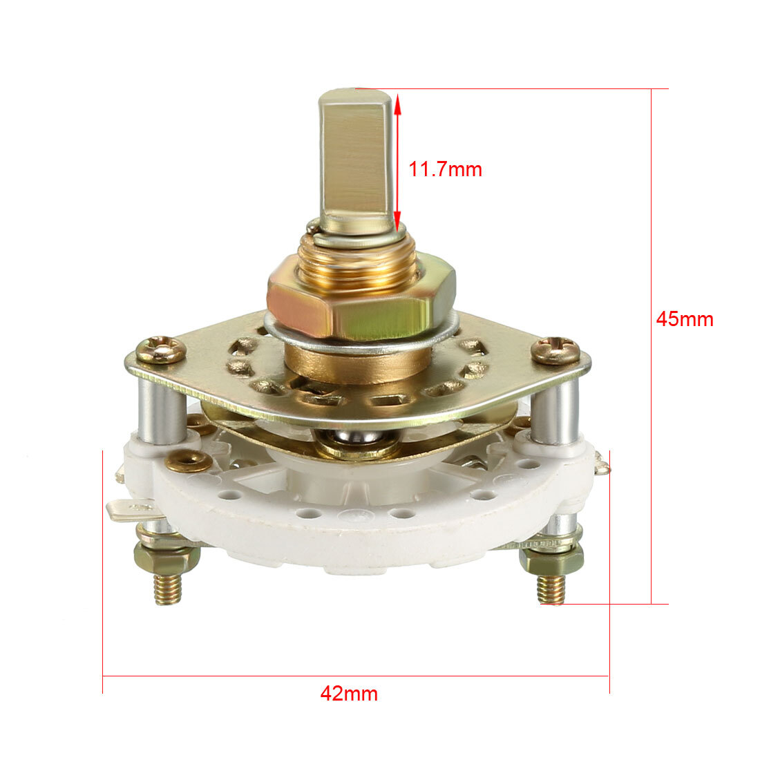 1P6T 1 Pole 6 Position 1-Deck Band Channel Rotary Switch Selector with Knob