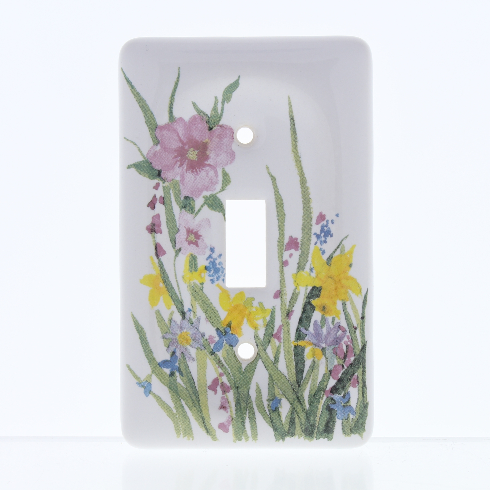 Leviton 1Gang Wildflower Porcelain Toggle Light Switch Cover Wallplate 89501-WFL