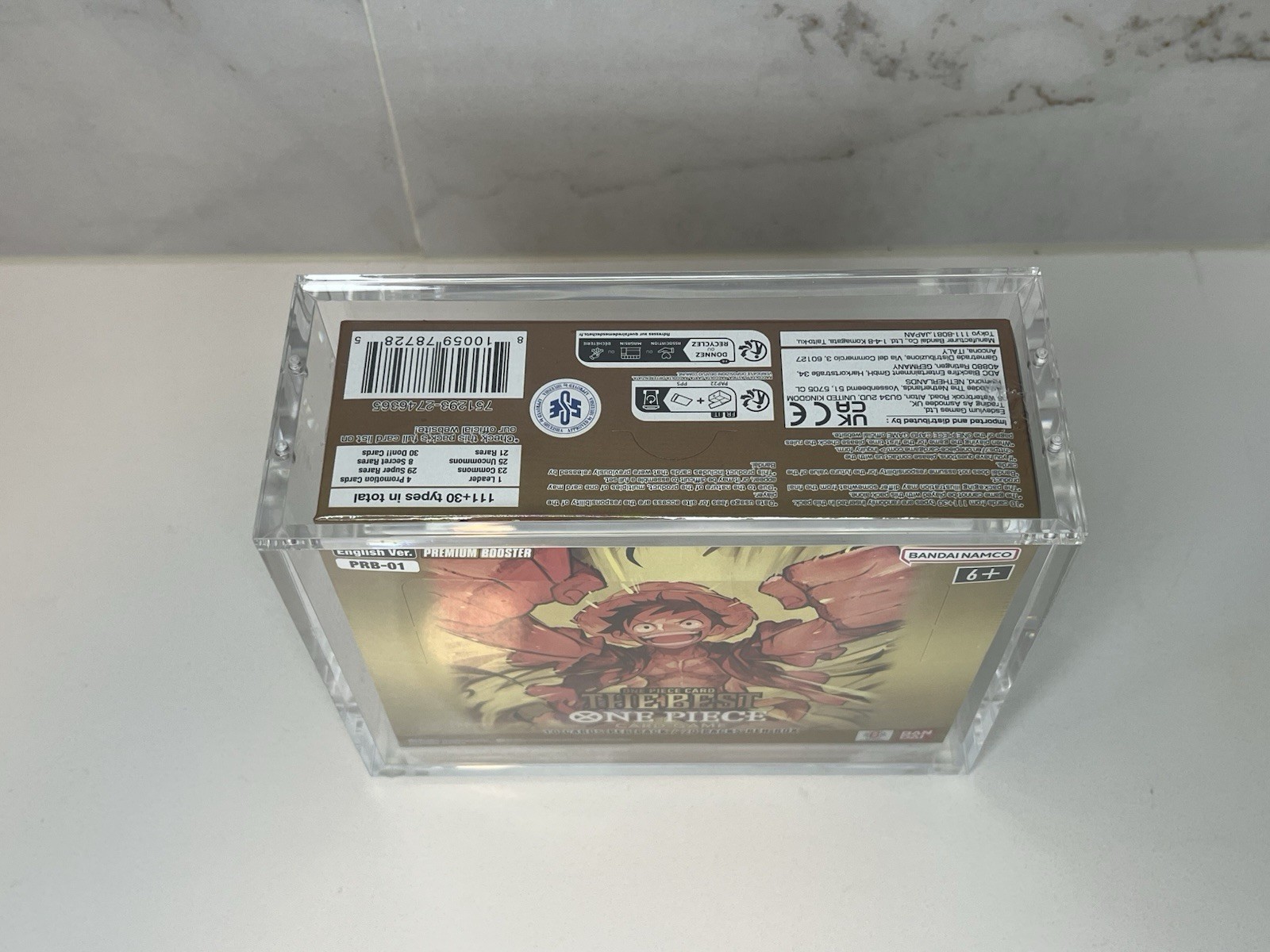 One Piece PRB-01 Booster Box Acrylic Case Protector-High Quality Magnetic Lid.