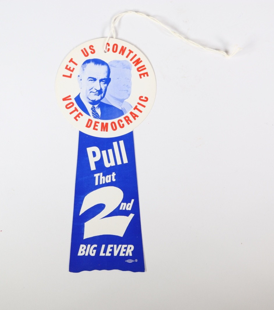 1964 Lyndon Johnson LBJ Presidential Campaign Door Hanger