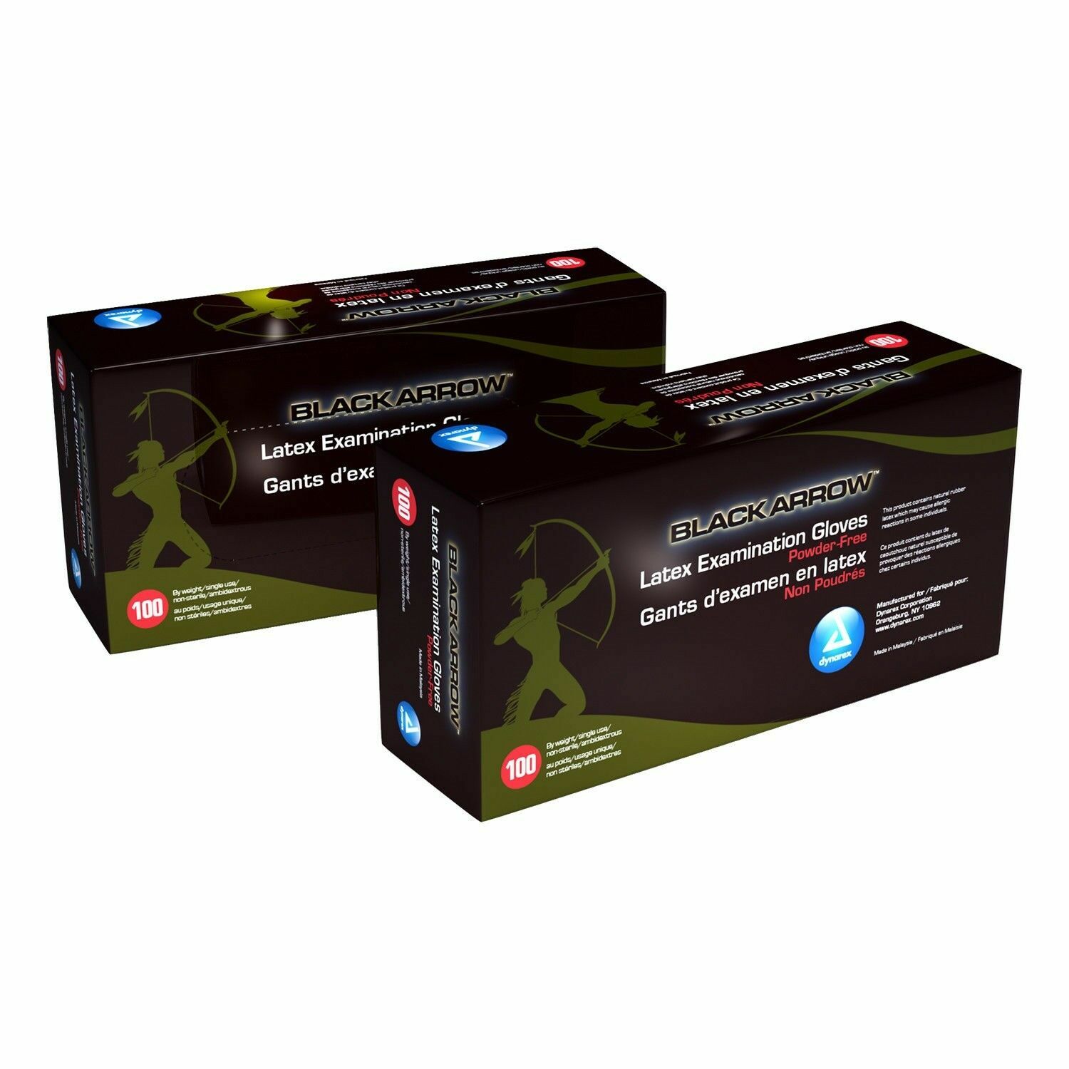 Dynarex Black Tattoo Gloves Disposable Latex Or Nitrile Powder Free -100 per box