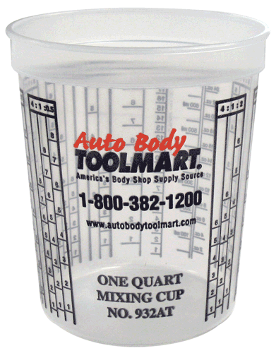 100ct - 32oz/quart Plastic Spray Paint / Resin Mixing Cups with Ratios 932AT