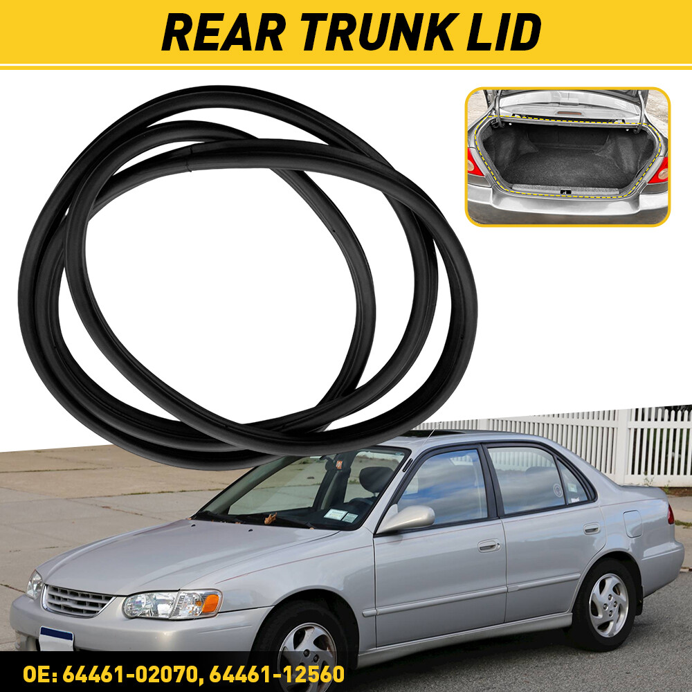 Weatherstrip Rear Trunk Lid Black Rubber For 2003-2008 Toyota Corolla Seal Strip