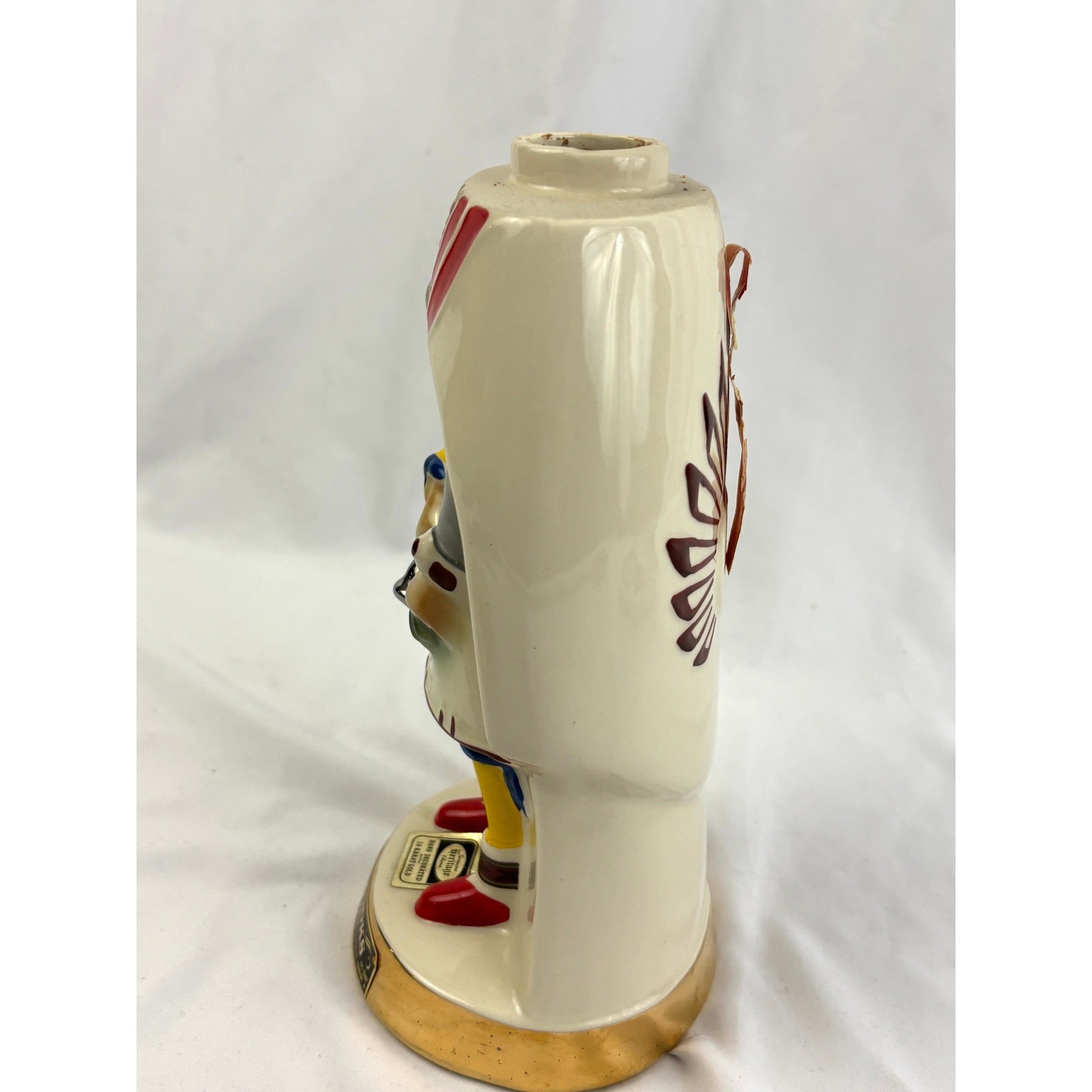 Vintage Ezra Brooks Kachina Decanter Native American Figure 13.5" Empty 1970s
