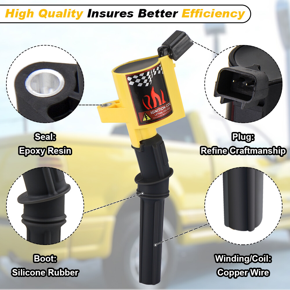 8PCS Ignition Coil Pack and Iridium Spark Plug For Ford F-150 4.6L 5.4L V8 DG508