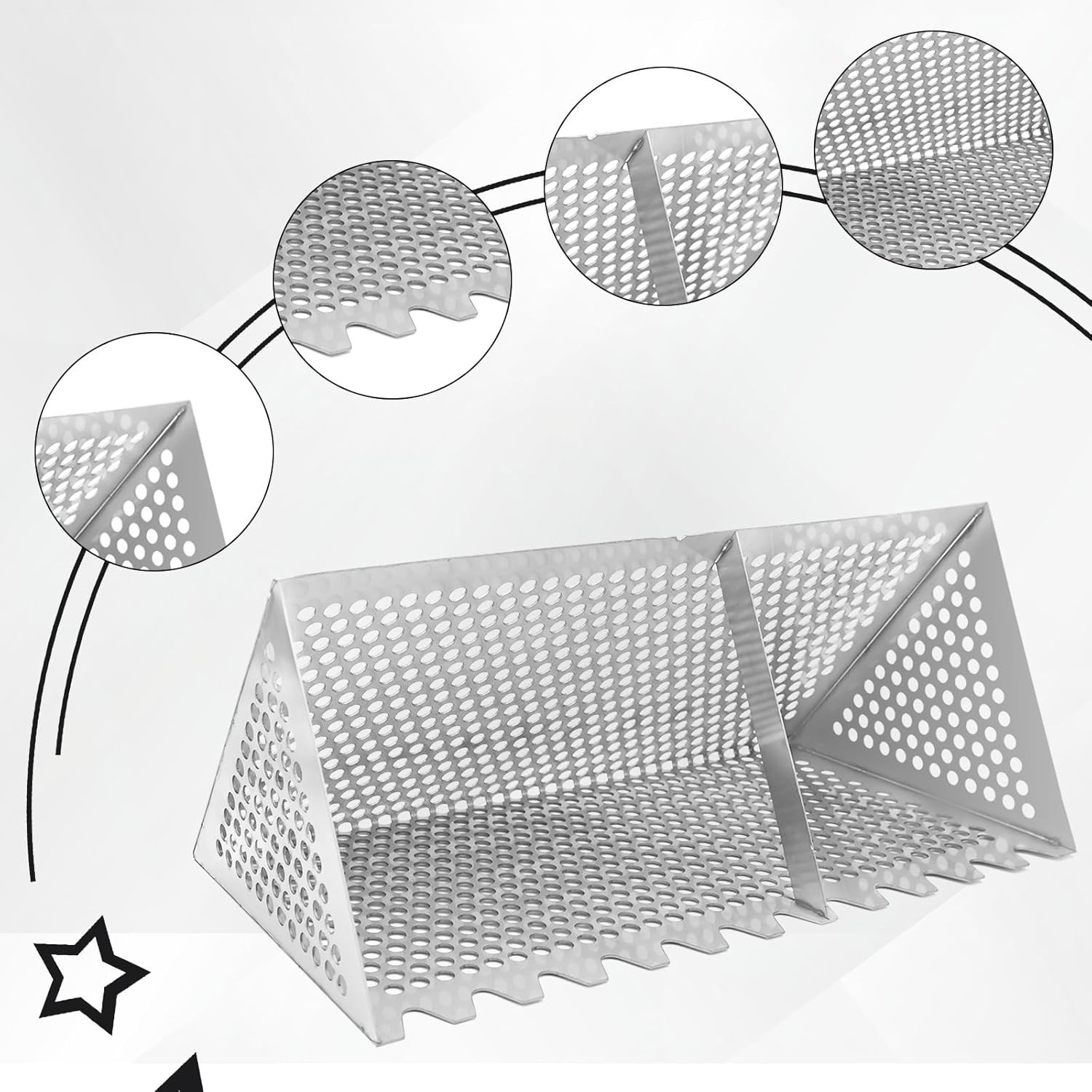 Sand Flea Rake, Durable Rake for Beach Easy to Install Sharp Teeth Wide Basket