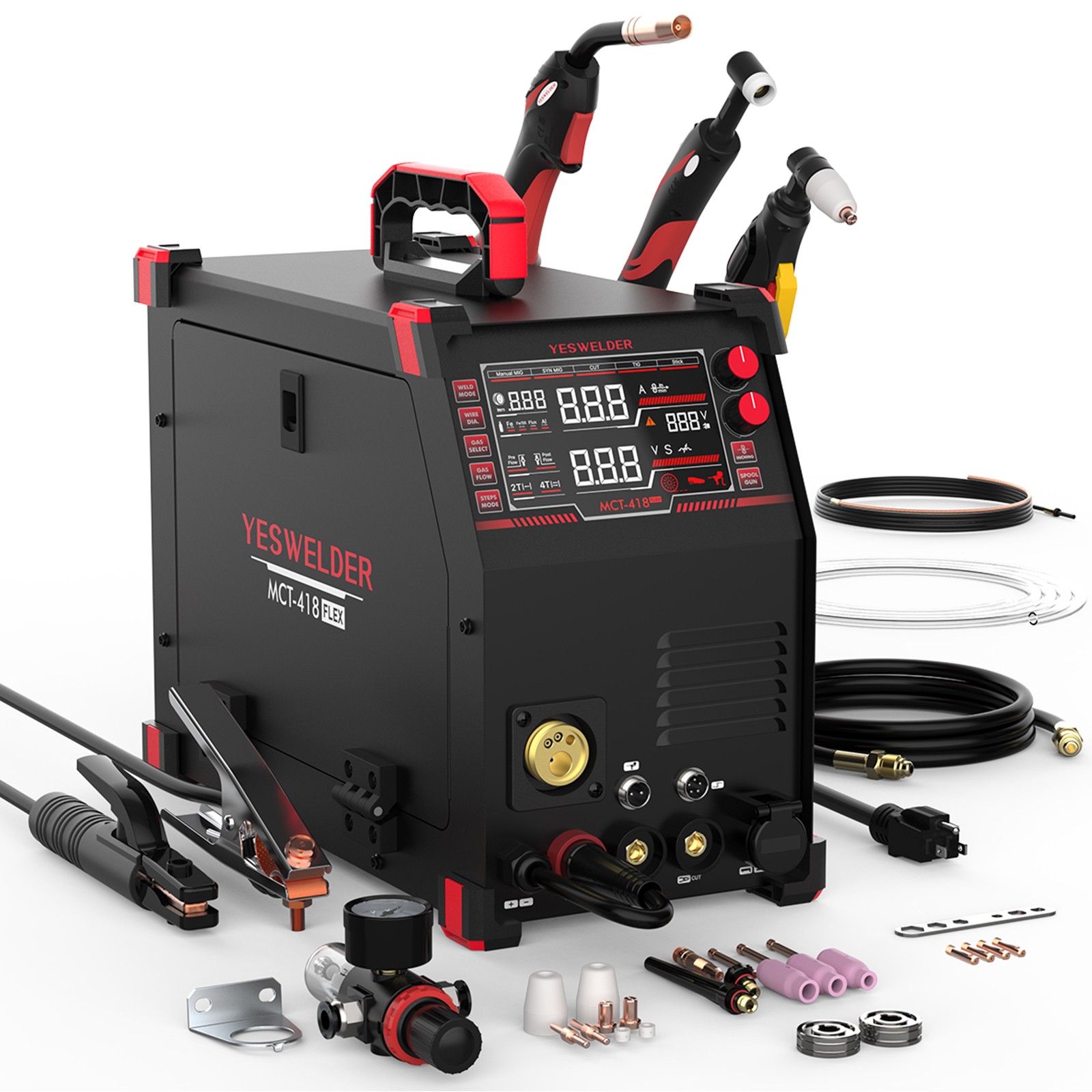 YESWELDER MCT-418 4-in-1 180A MIG/TIG/Stick & 40A Plasma 110V/220V