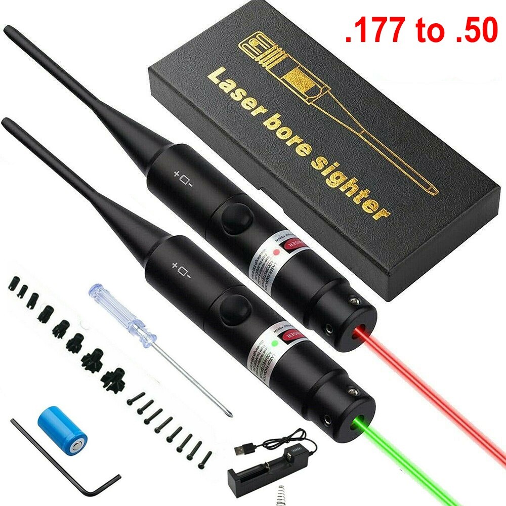 .177 to 50/12GA Caliber Green Red Laser Bore Sighter Sight for Rifles Handgun