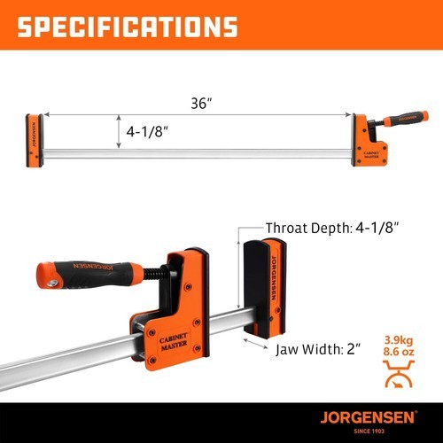 JORGENSEN 2-Pack 36-Inch Parallel Bar Clamp Heavy-Duty Cabinet Master Clamp New