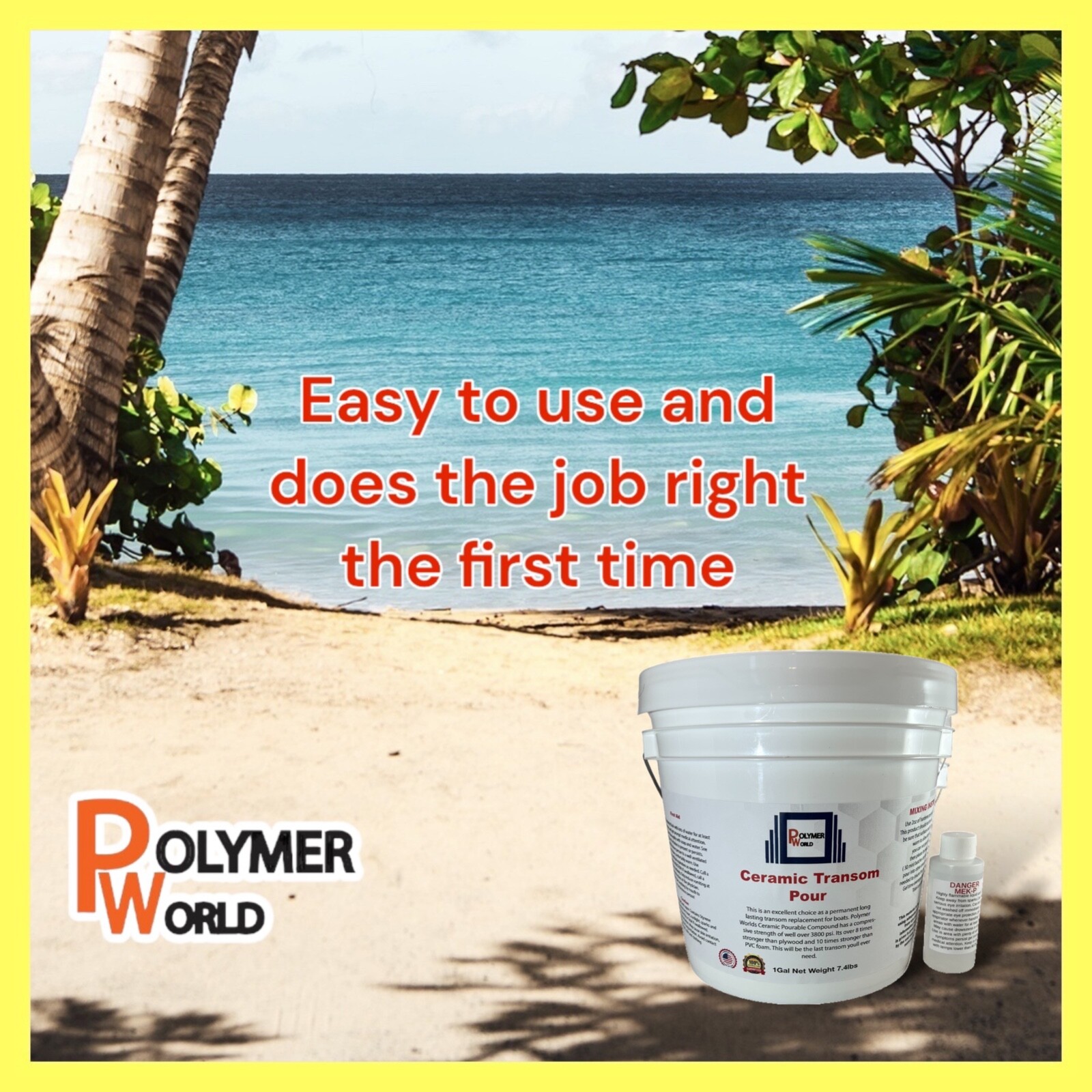 Ceramic Transom Pour for Transom Repairs Docks Power Boats Engine Mounting Wood