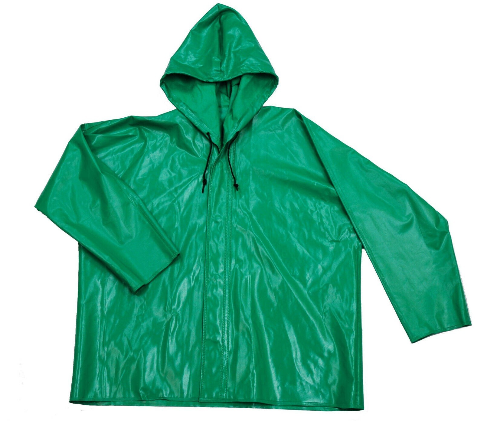 Neese 96-AJ GREEN Flame Resistant PVC/Polyester Chem Shield Jacket with Hood (HR