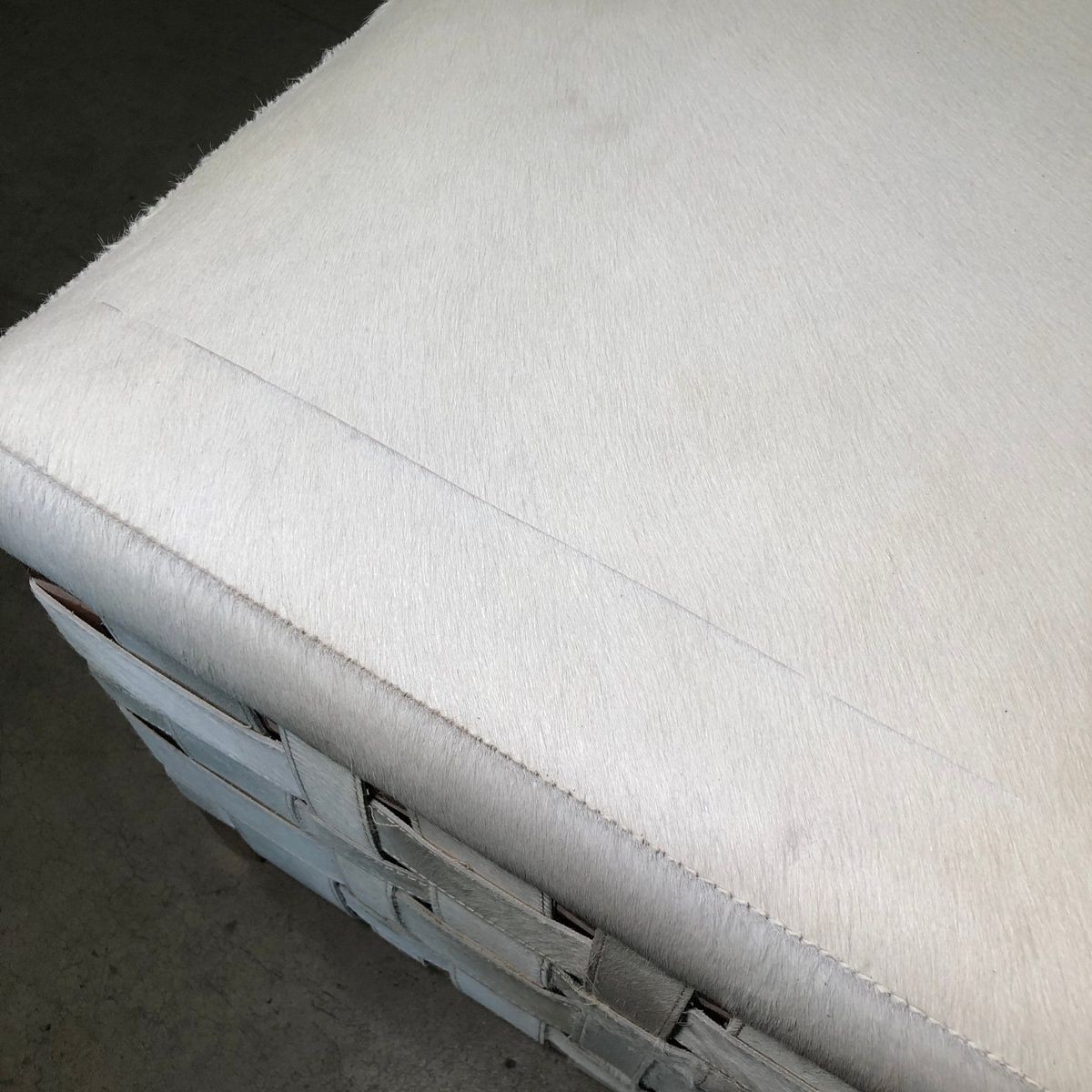 Arteriors Home Elis Bench White Hair on Hide Rose Gold Steel Frame**