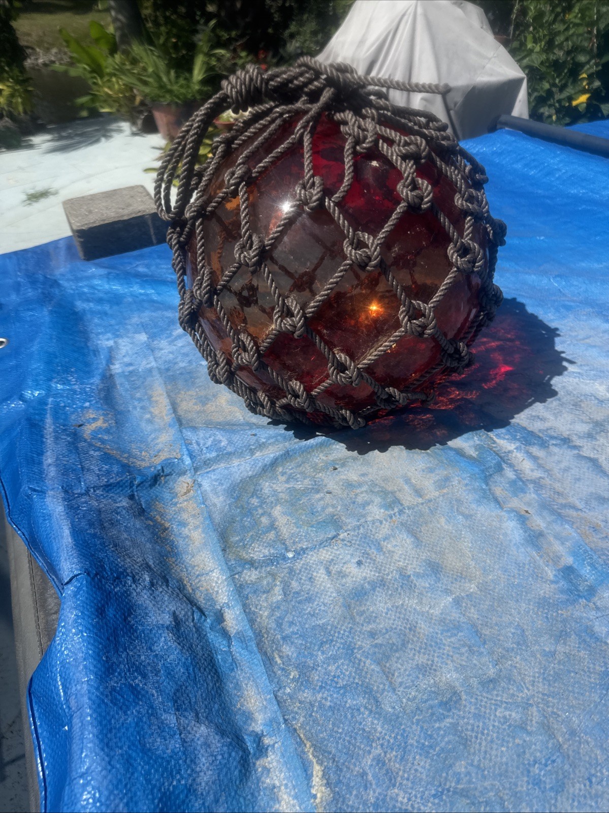 japanese fishing floats large amber glass