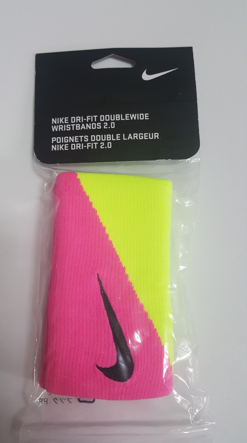 Nike Tennis DW Wristbands Unisex Pink Yellow AC3784-684