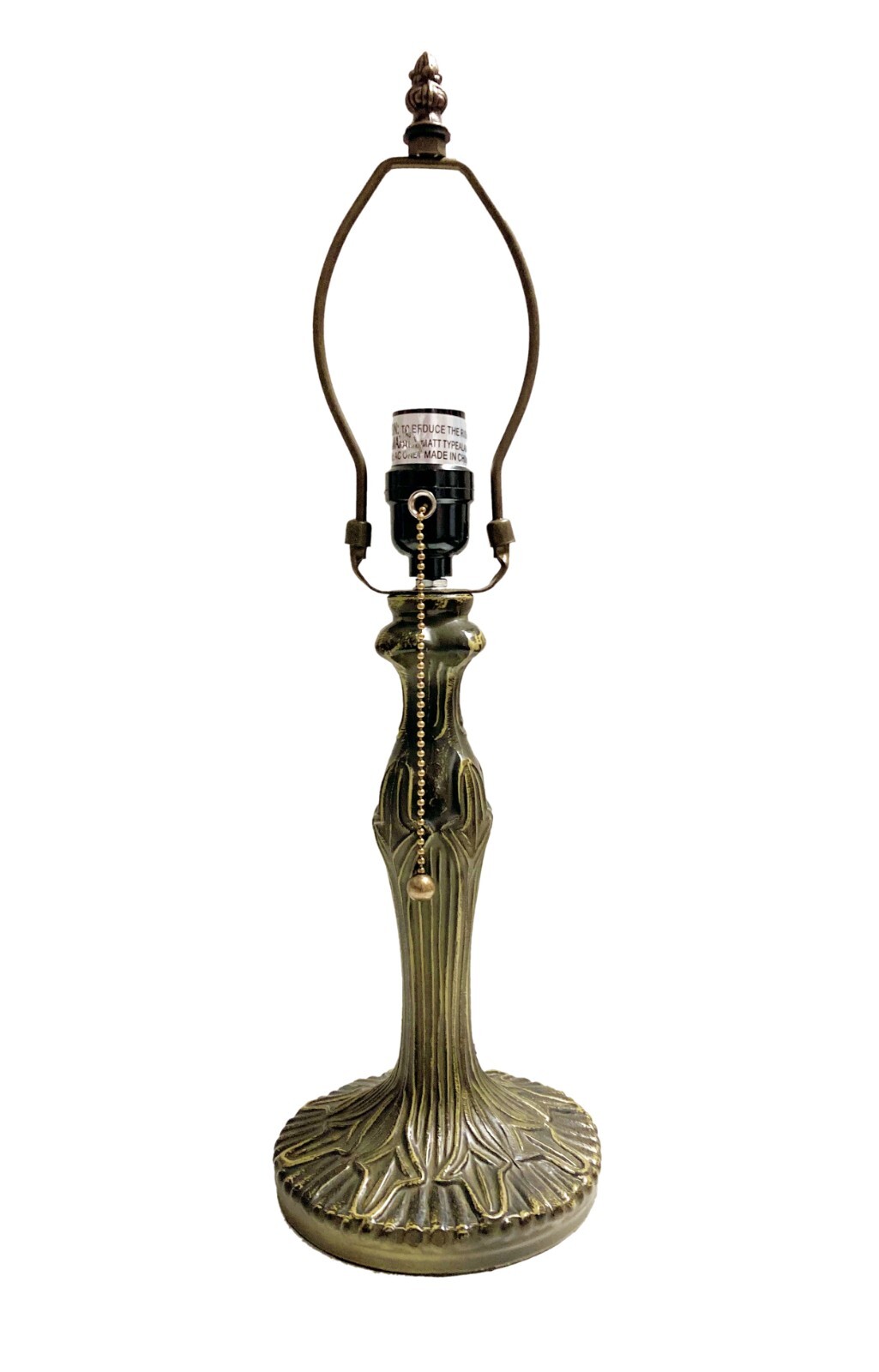 Tiffany Lamp Base-TRADITIONAL Antique Style-Base Only, 1-Light Pull Chain-Bz-16"