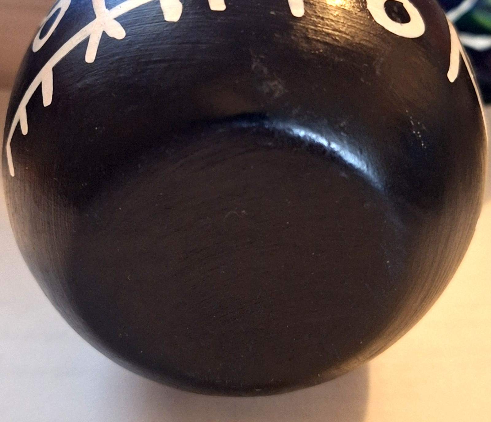 Vintage Peruvian Chulucanas Handmade Pottery Vase 3.5" T Black & White