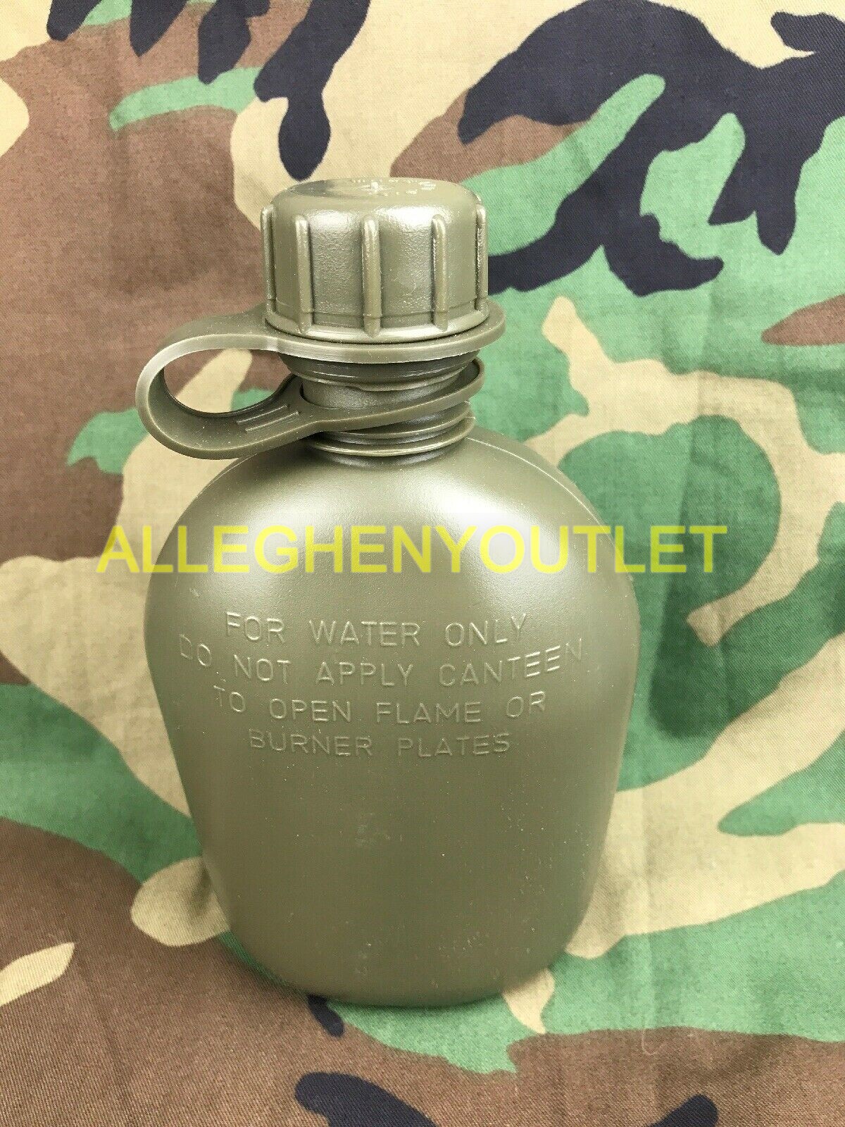 NEW 1QT Canteen & USED Cover Pouch LC2 1 Quart OD Green with 2-ALICE Clips SET